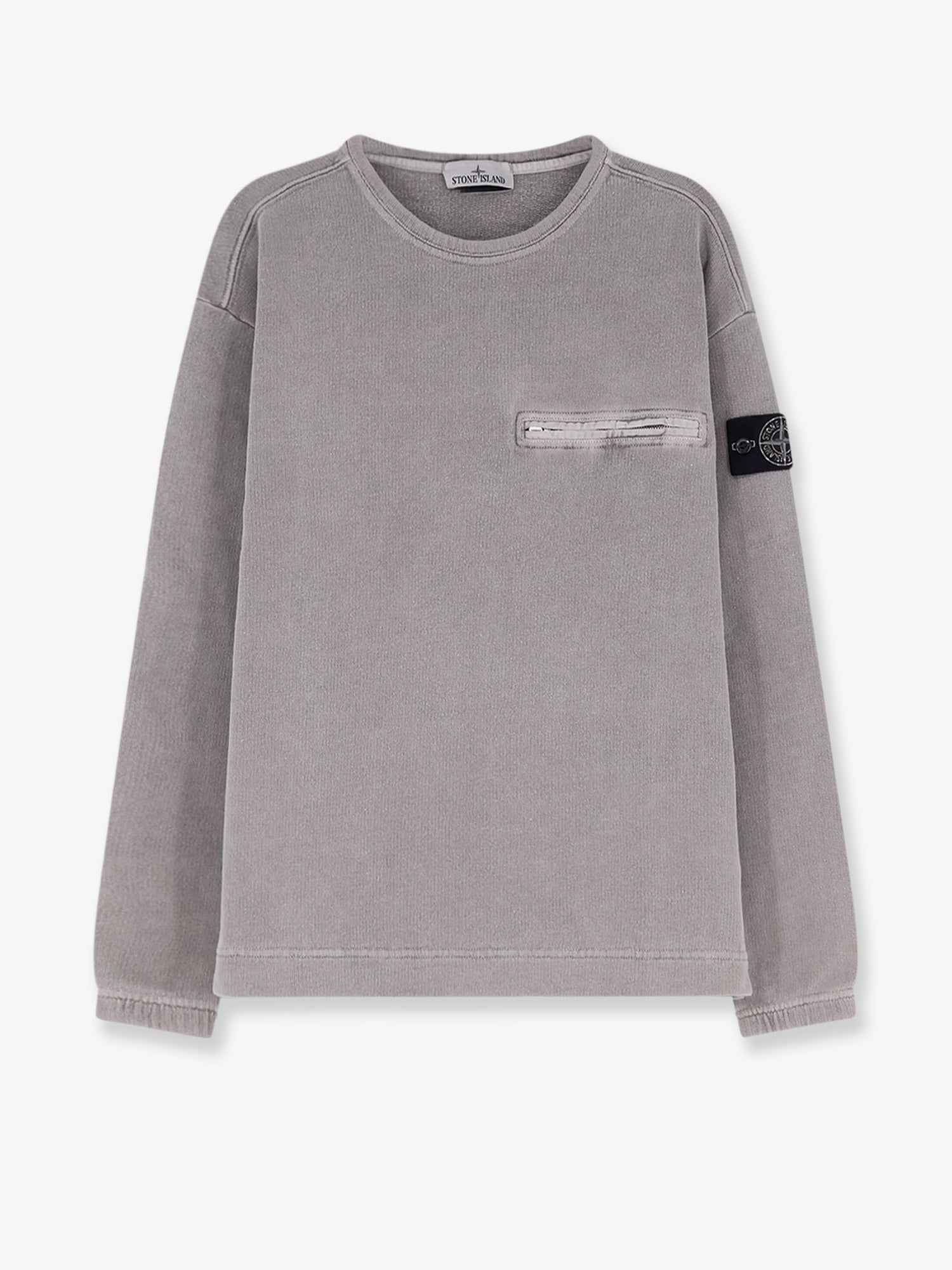 Logo-Patch Cotton Sweatshirt — Gray