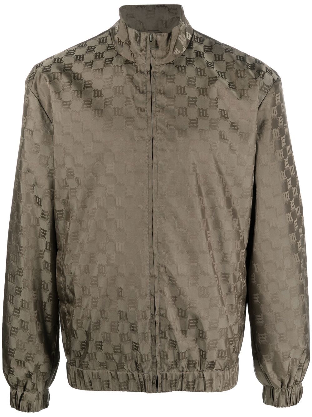 Monogram-pattern track jacket - Green
