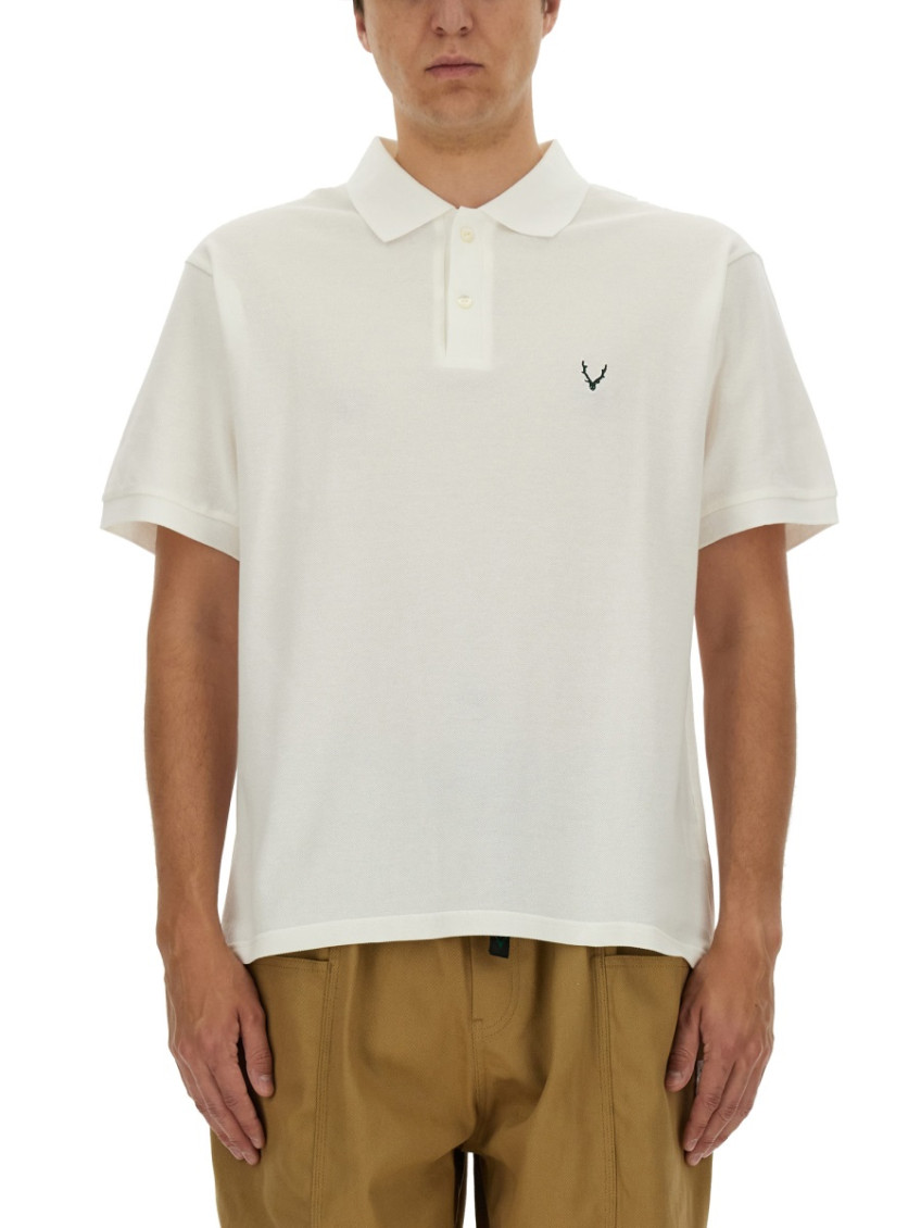 White Solid Shirt Collar Polo