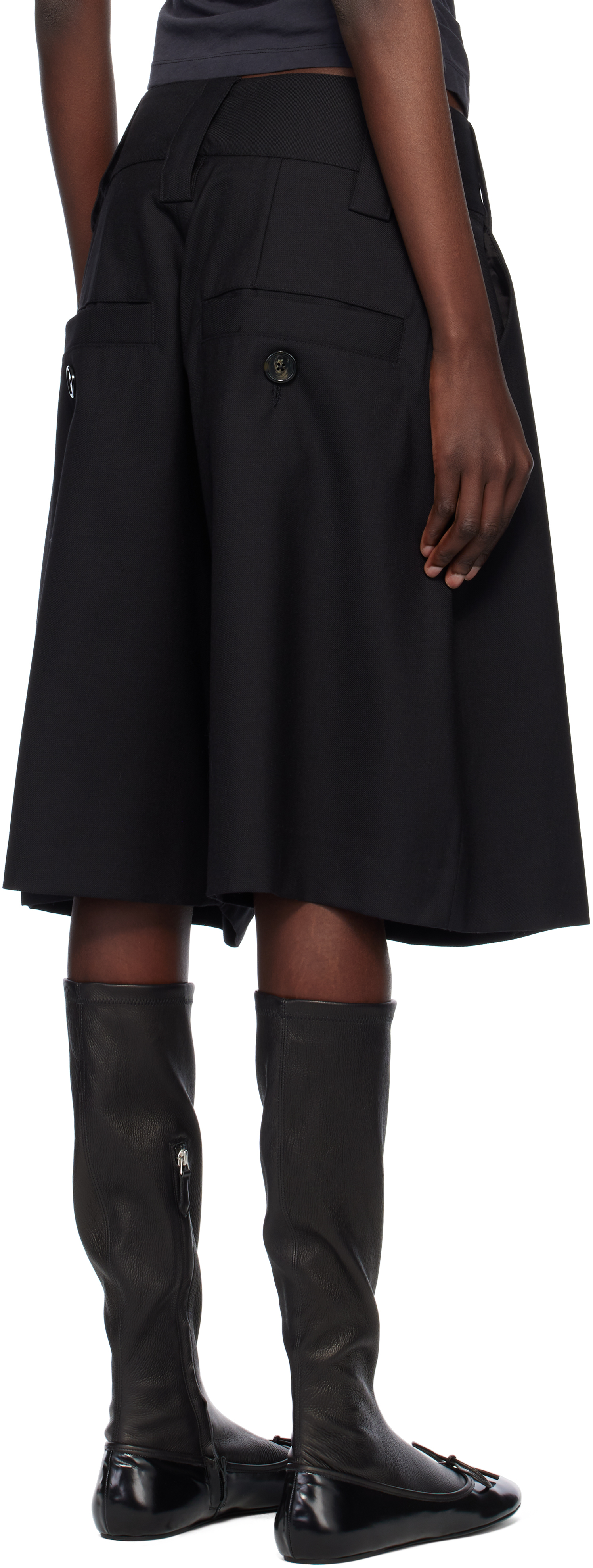 VAQUERA Black 'Baby Suiting' Woven Shorts