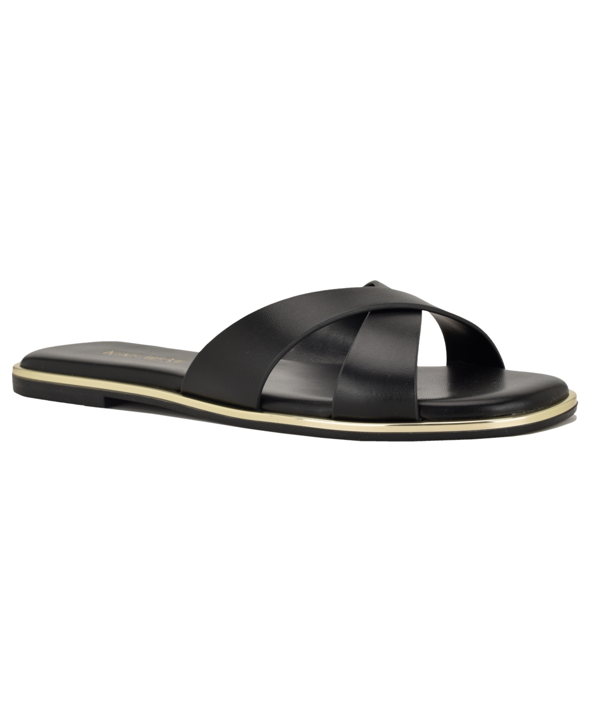 Women's Edeny Criss-Cross Flat Slip-On Sandals - Black