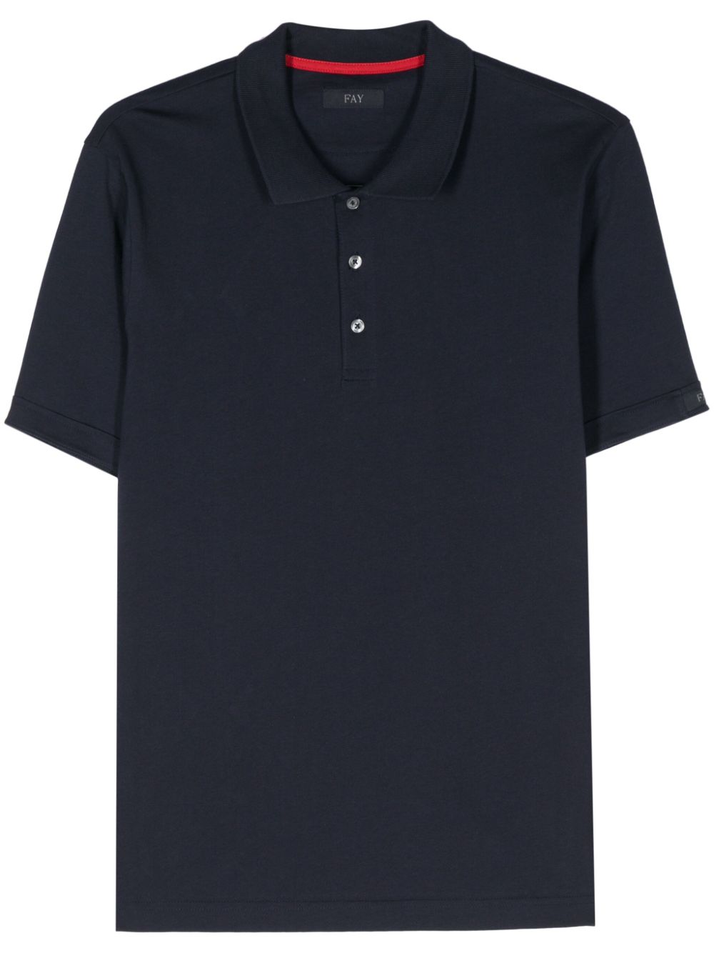 Logo-patch cotton polo shirt - Blue