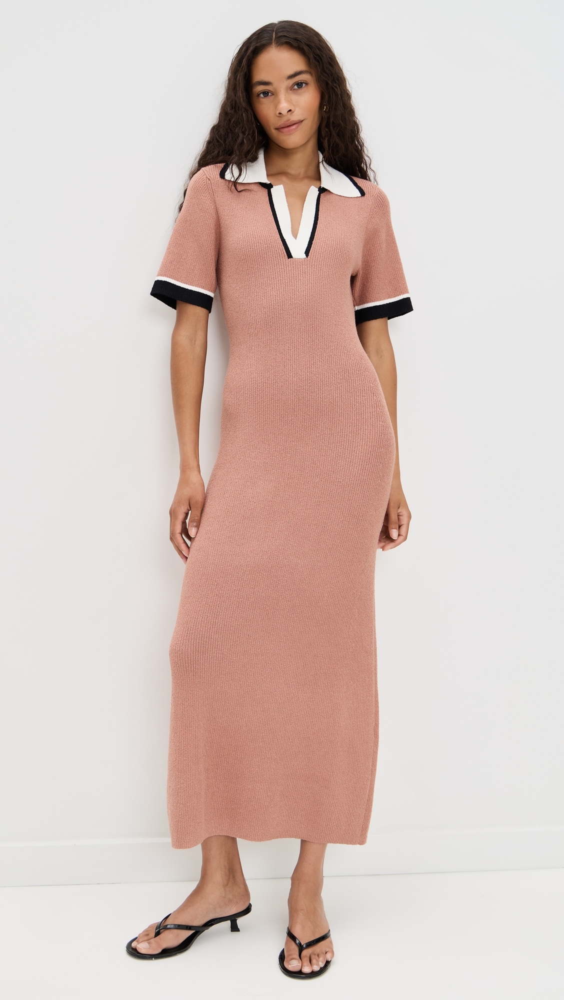 Boucle Polo Dress Cabernet