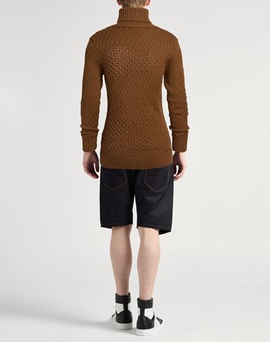 Man Turtleneck Camel Size L Virgin Wool