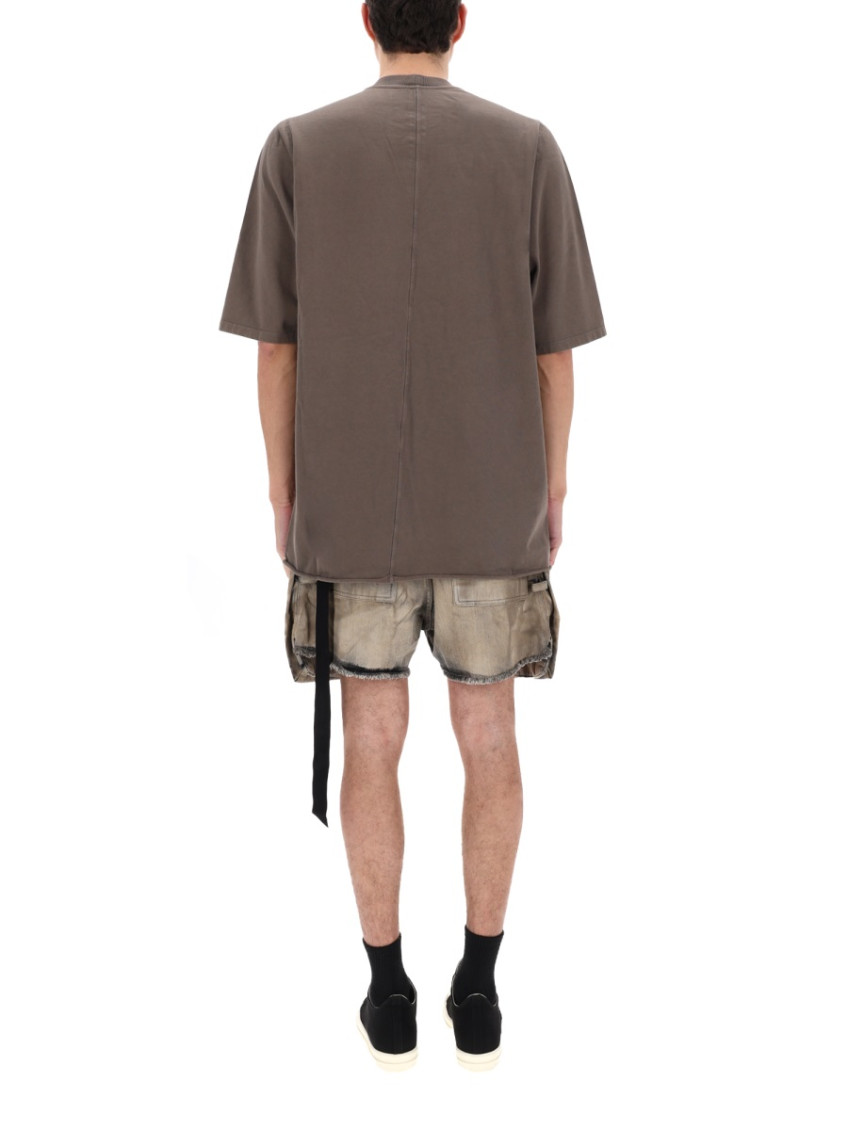 Beige Solid Crew Neck T-Shirt