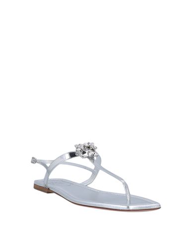 Woman Thong sandal Silver Size 4 Leather