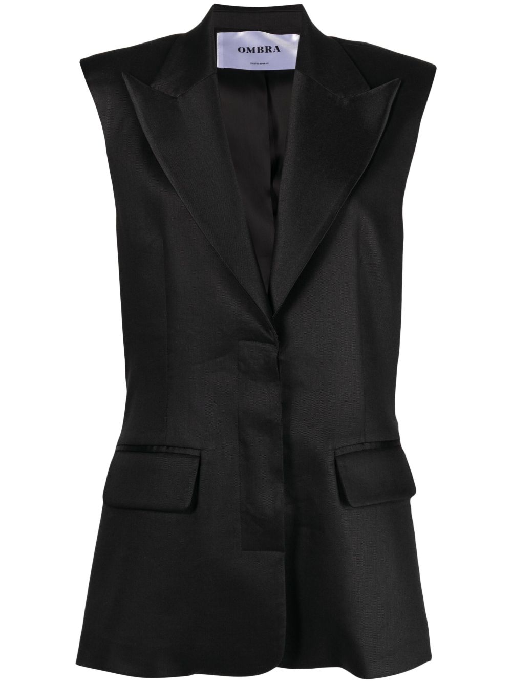 Single-breasted long waistcoat - Black