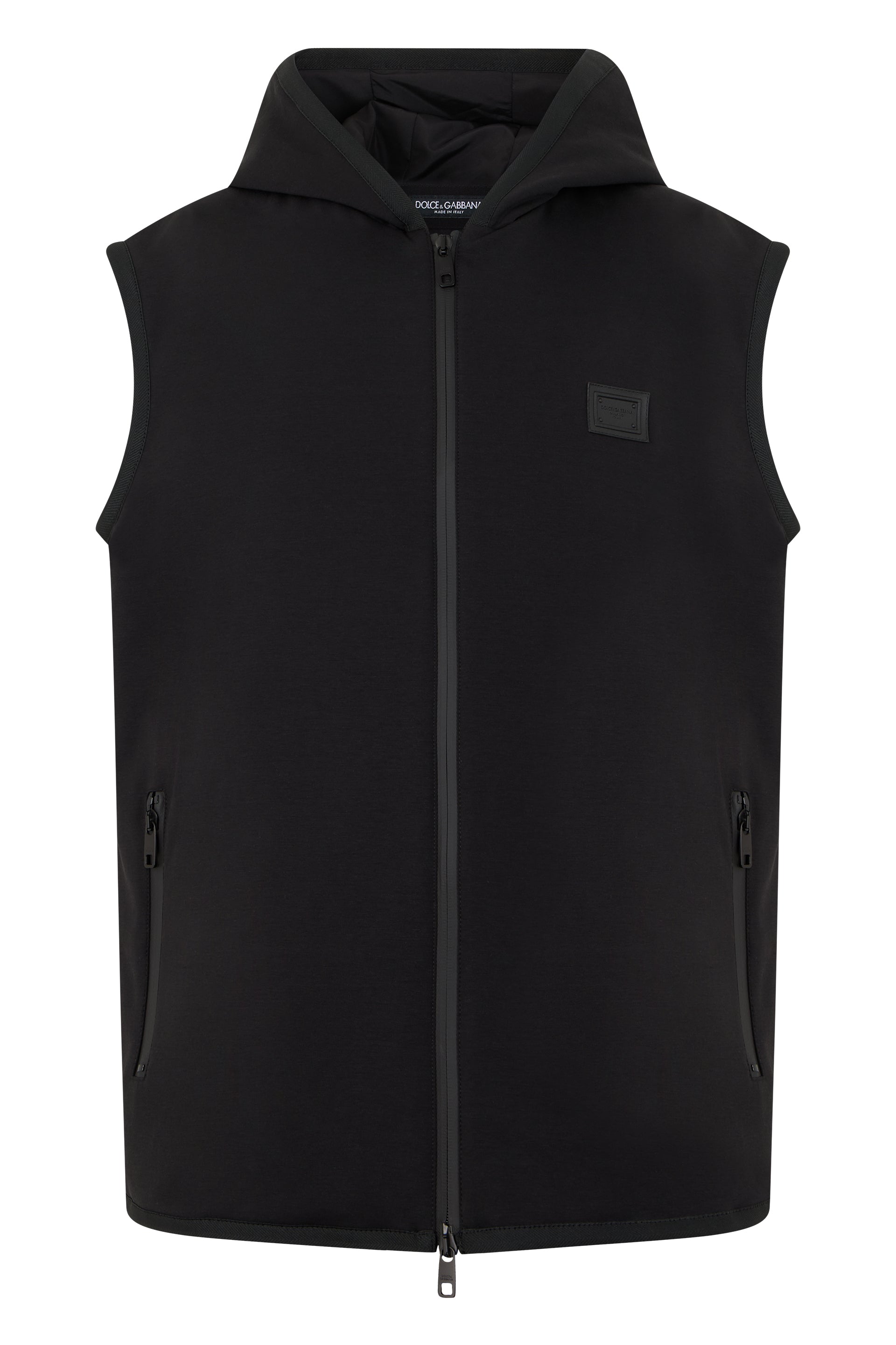 Hooded Zip-Front Sleeveless Vest