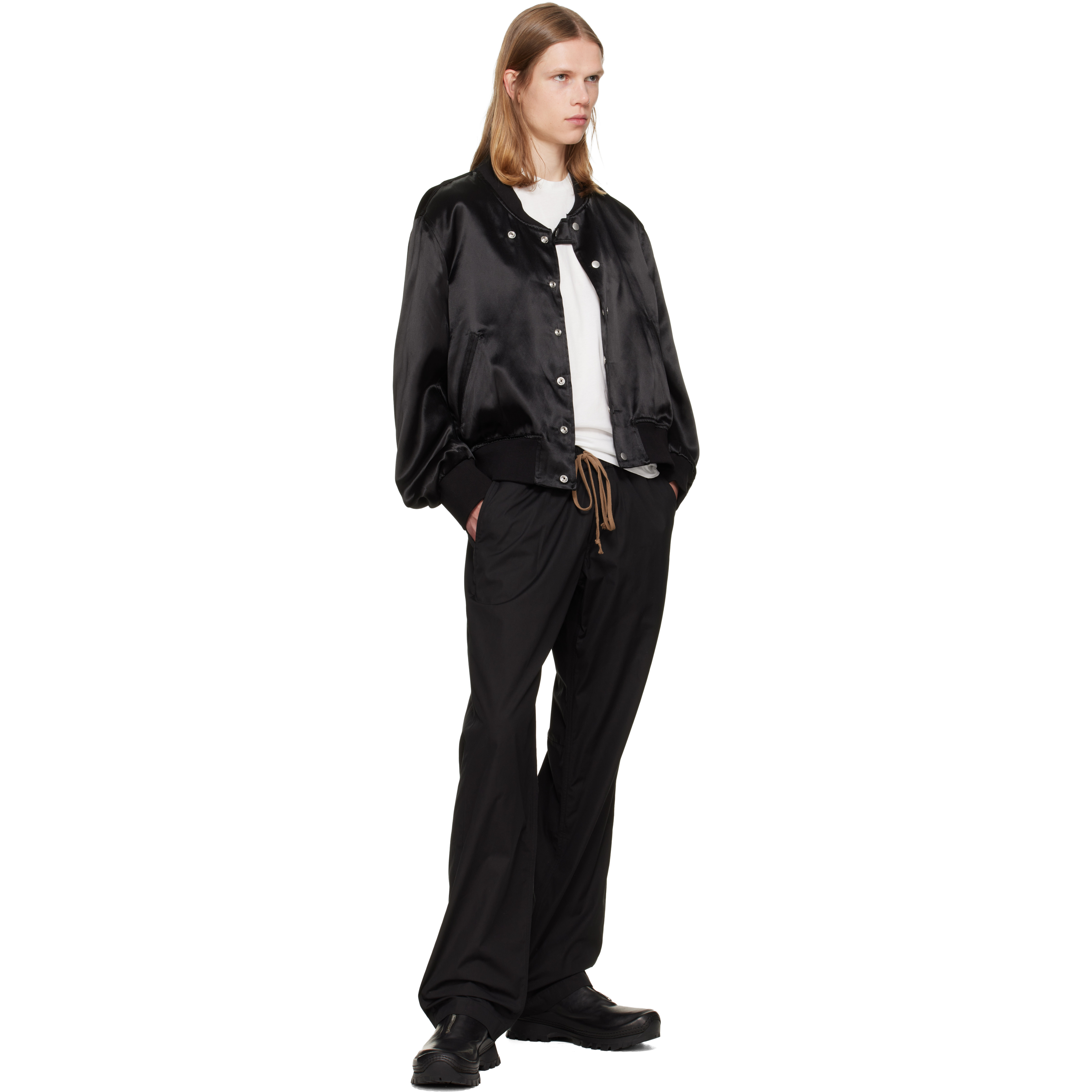 Black Alec Drawcord Trousers