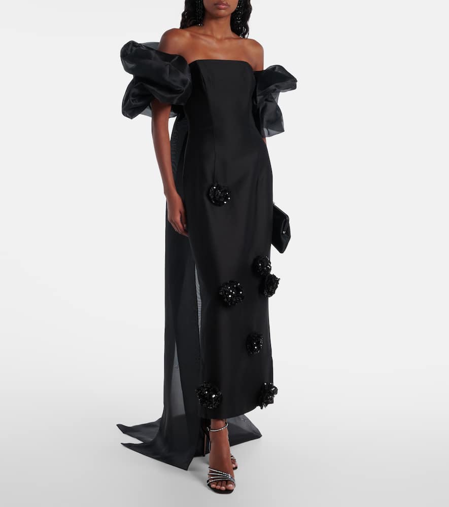 Zayna sequined gown and cape set