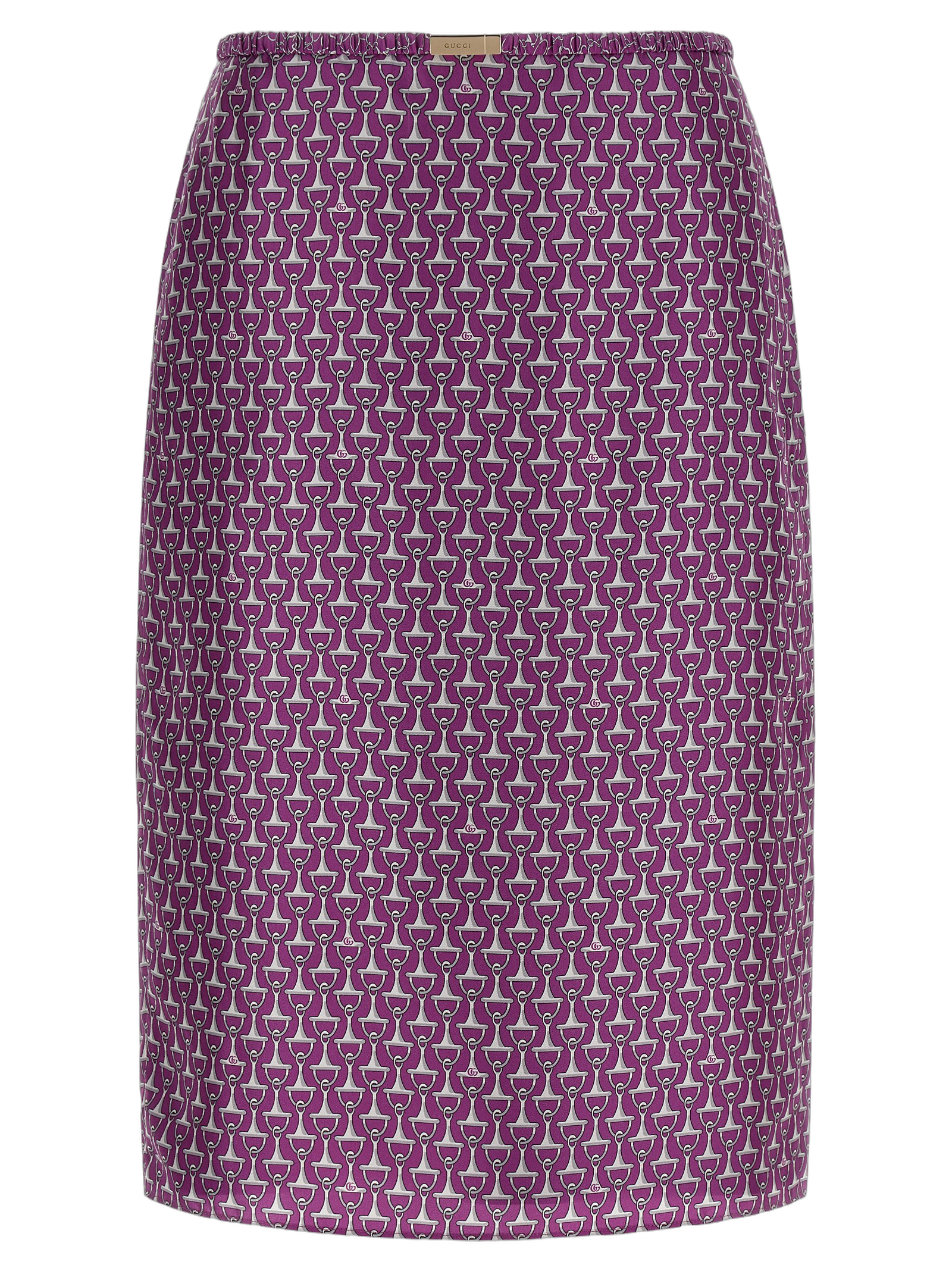 Morsetto Print Silk Skirt — Purple