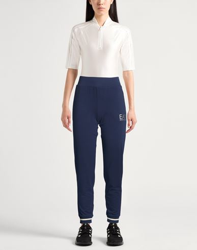 Woman Pants Navy Size S Cotton, Elastane, Polyester, Metallic fiber