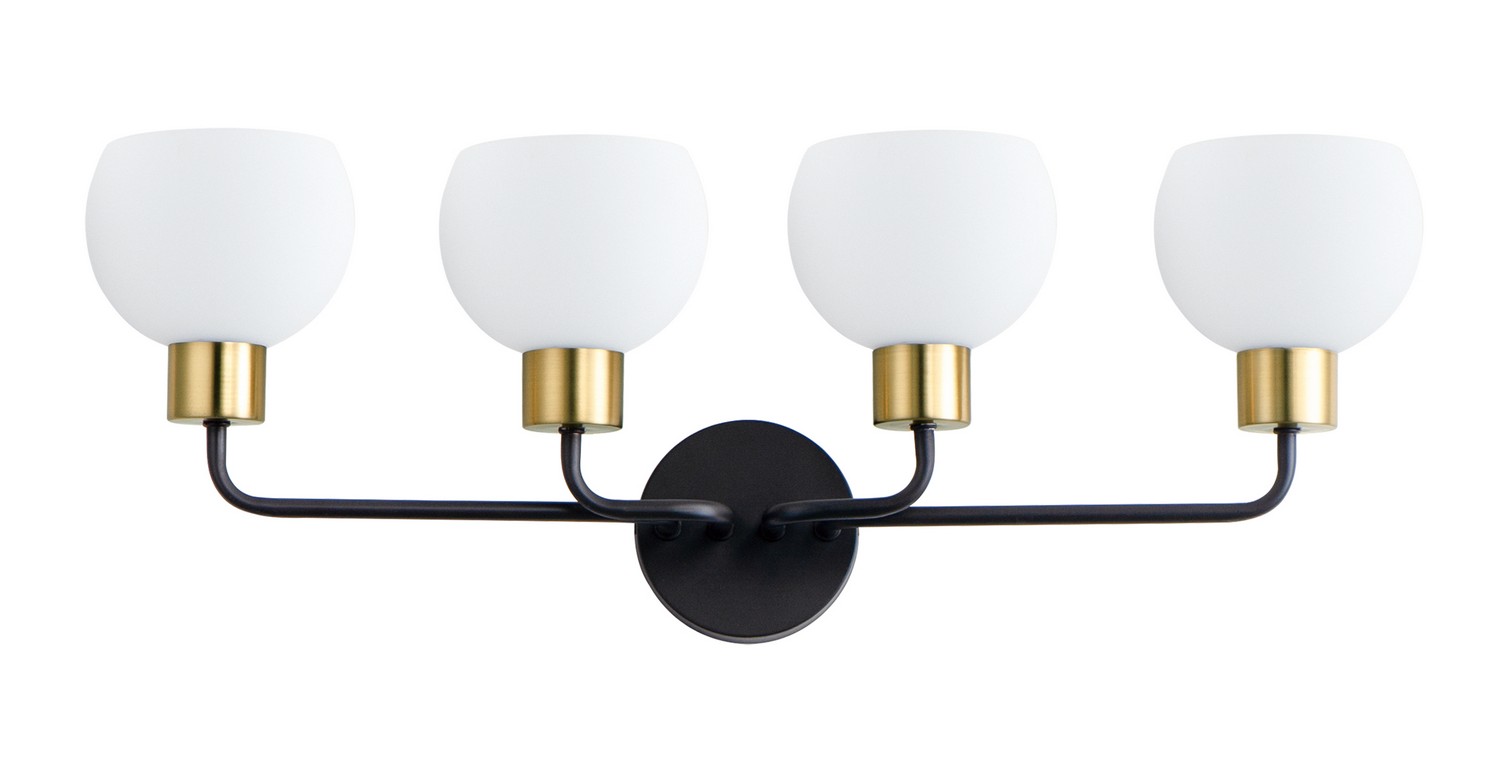 Bronze Satin Brass Four Light Bath Vanity from the Coraline Collection