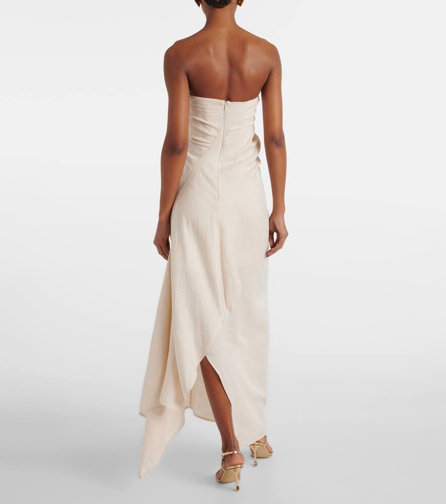 Caravaggio draped linen maxi dress