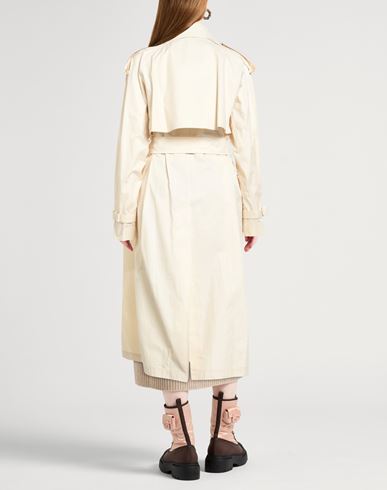 Woman Overcoat & Trench Coat Ivory Size 4 Cotton