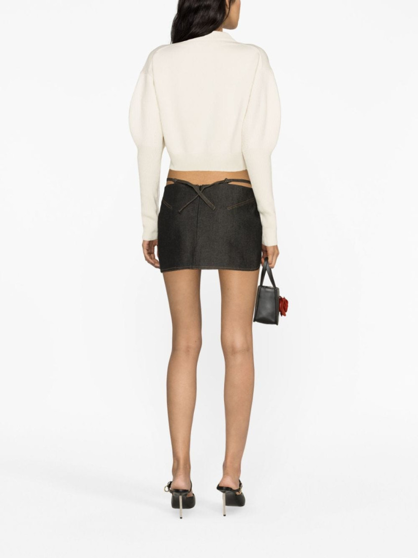 -Cashmere Wool Sweater Maglioni Bianco-Donna
