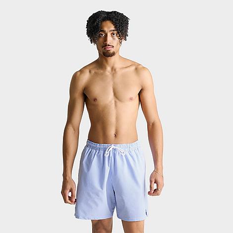 Men's Swim Breaker Ripple Brief-Lined 7" Volley Shorts in Blue Crystal