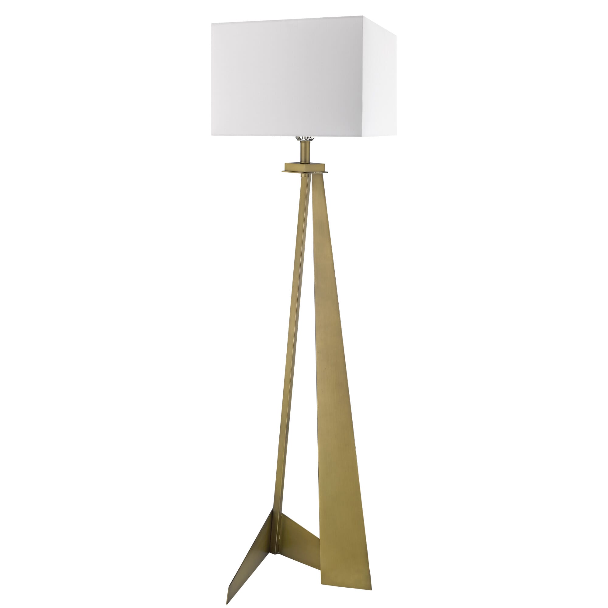 Aged Brass One Light Floor Lamp from the Stratos Collection