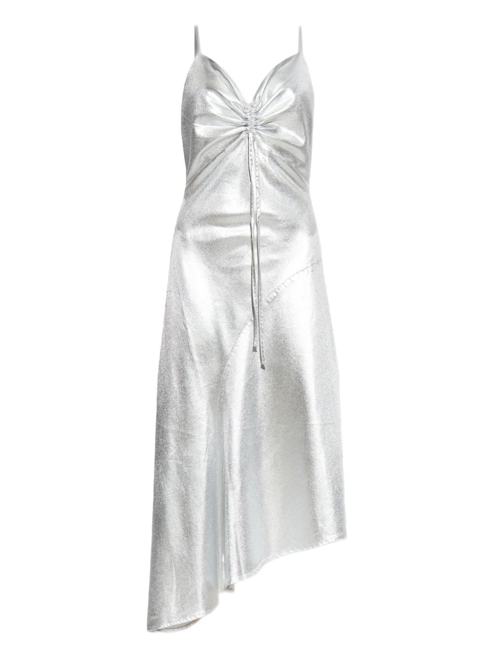 Alexia metallic ruched slip dress - Silver
