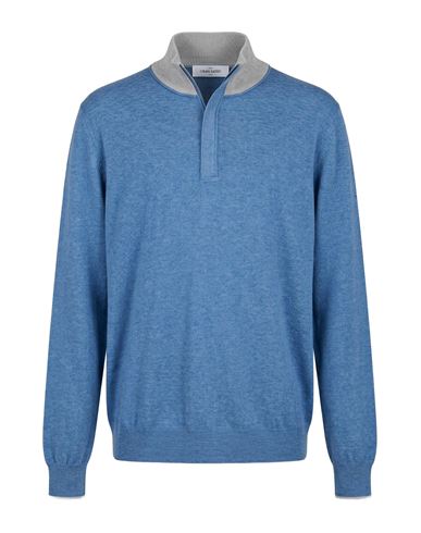 Man Turtleneck Azure Size 50 Virgin Wool, Viscose, Cashmere, Polyester, Polyurethane