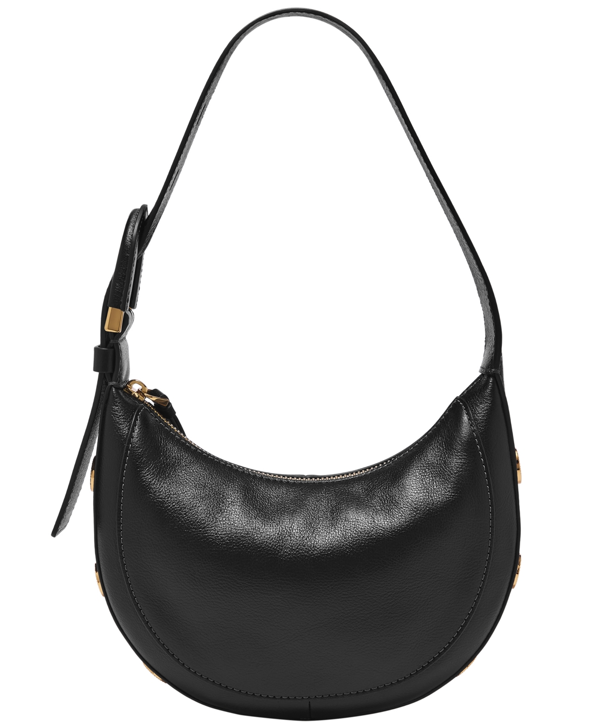 Harwell Leather Crescent Bag - Black