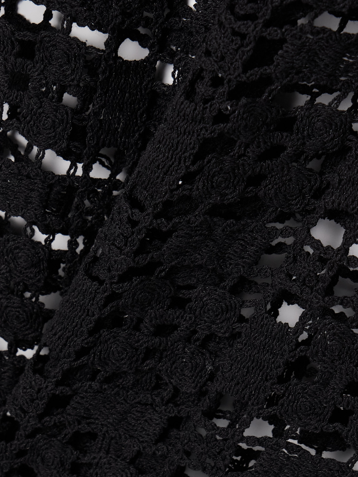 Playa Crocheted Cotton Maxi Dress - Black