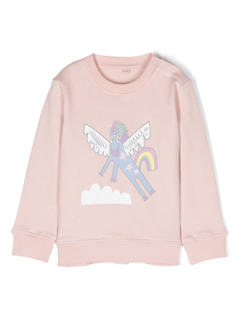 Unicorn-print cotton sweatshirt - Pink