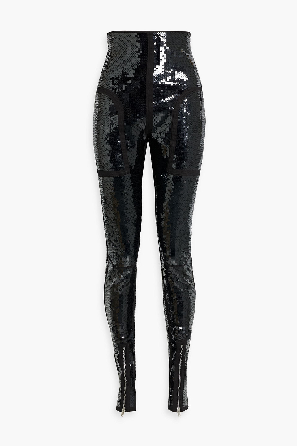 Sequined high-rise skinny jeans - Black - IT 38
