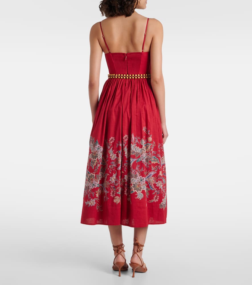 Rhiannon gathered paisley cotton midi dress