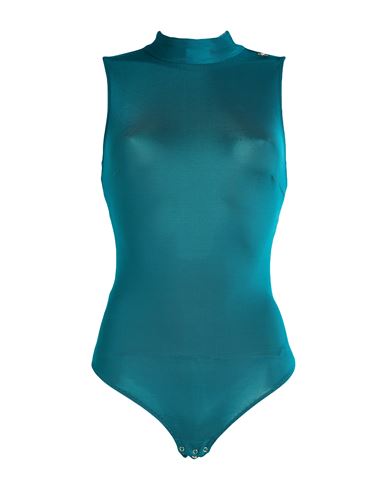 Elisabetta Franchi Woman Bodysuit Deep teal Size 4 Viscose, Elastane