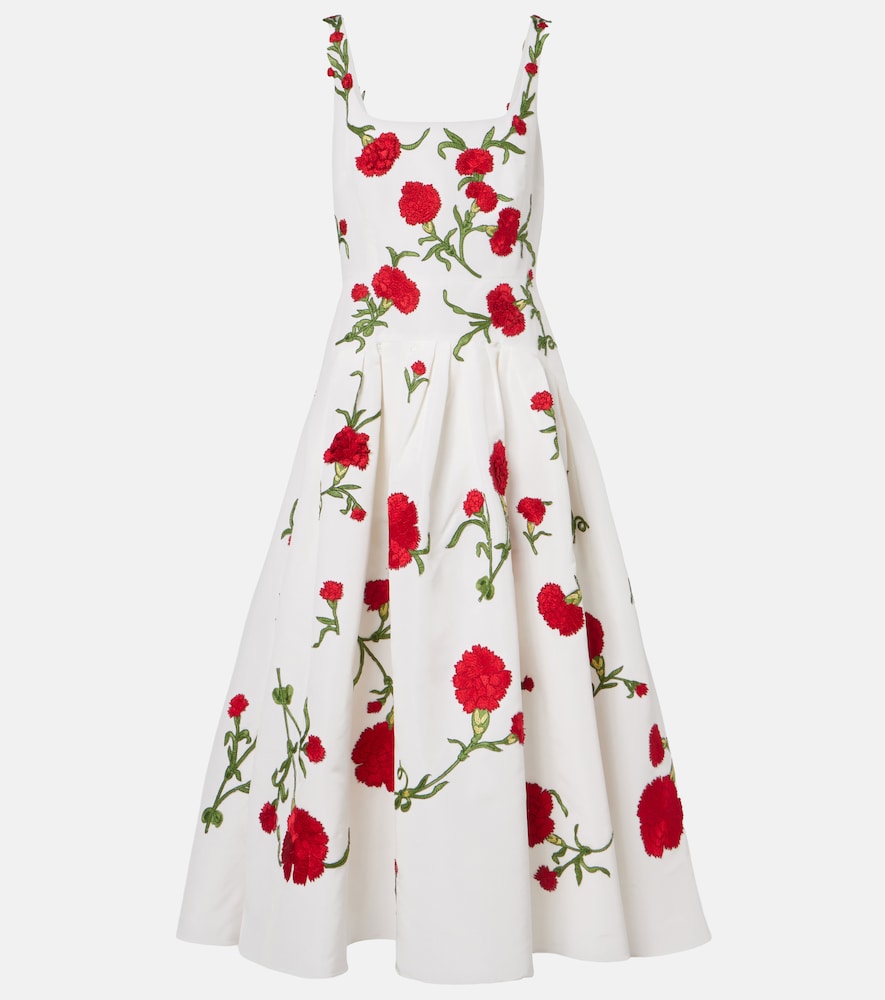 Embroidered silk cocktail dress