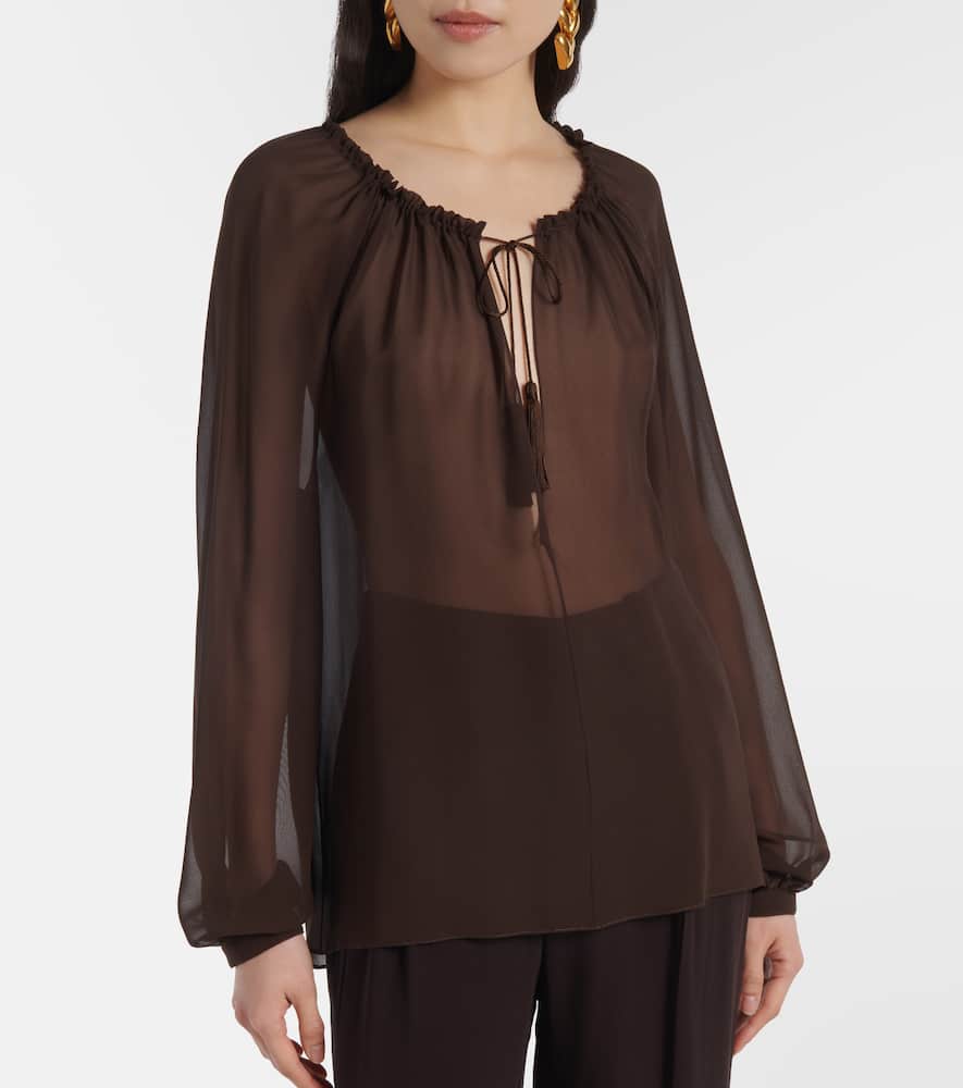 Sheer silk georgette blouse