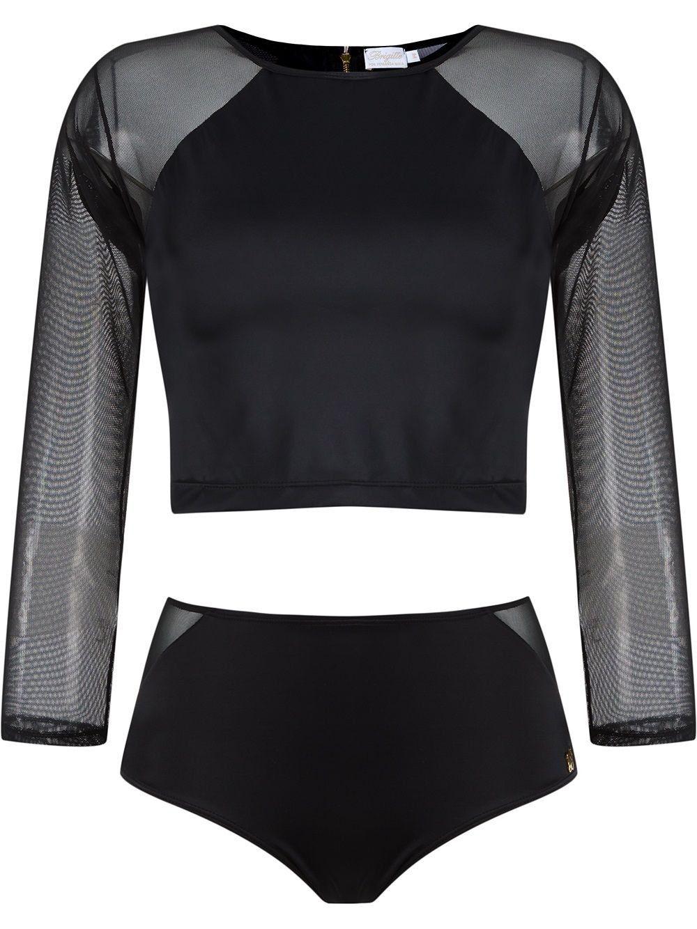 Cropped top and hot pants set - Black