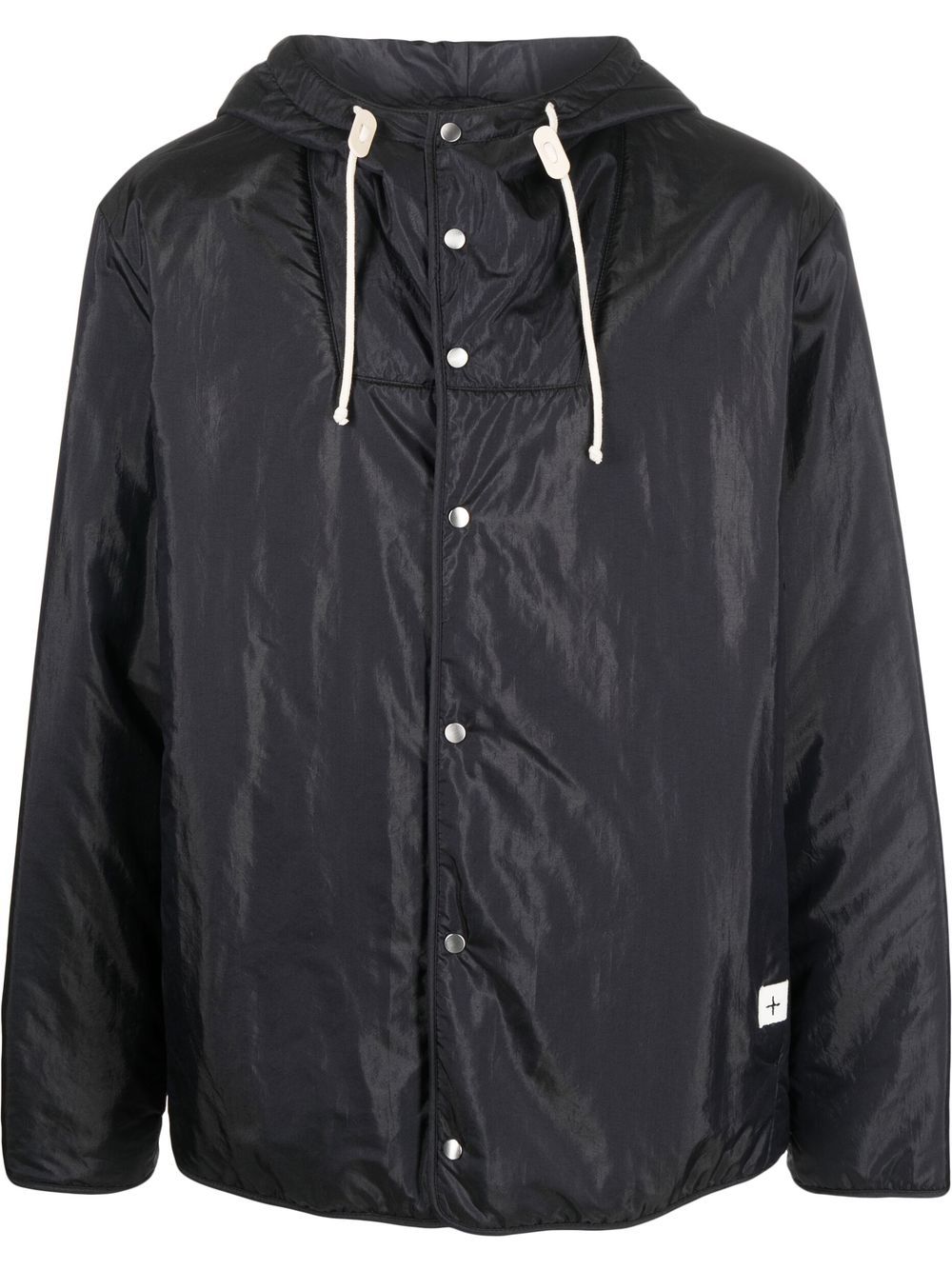 Hooded silk-blend lightweight jacket - Blue