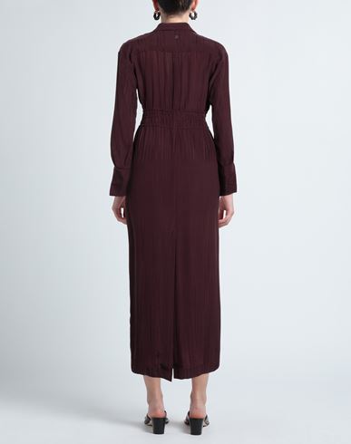 Woman Maxi dress Burgundy Size 8 Acetate, Silk