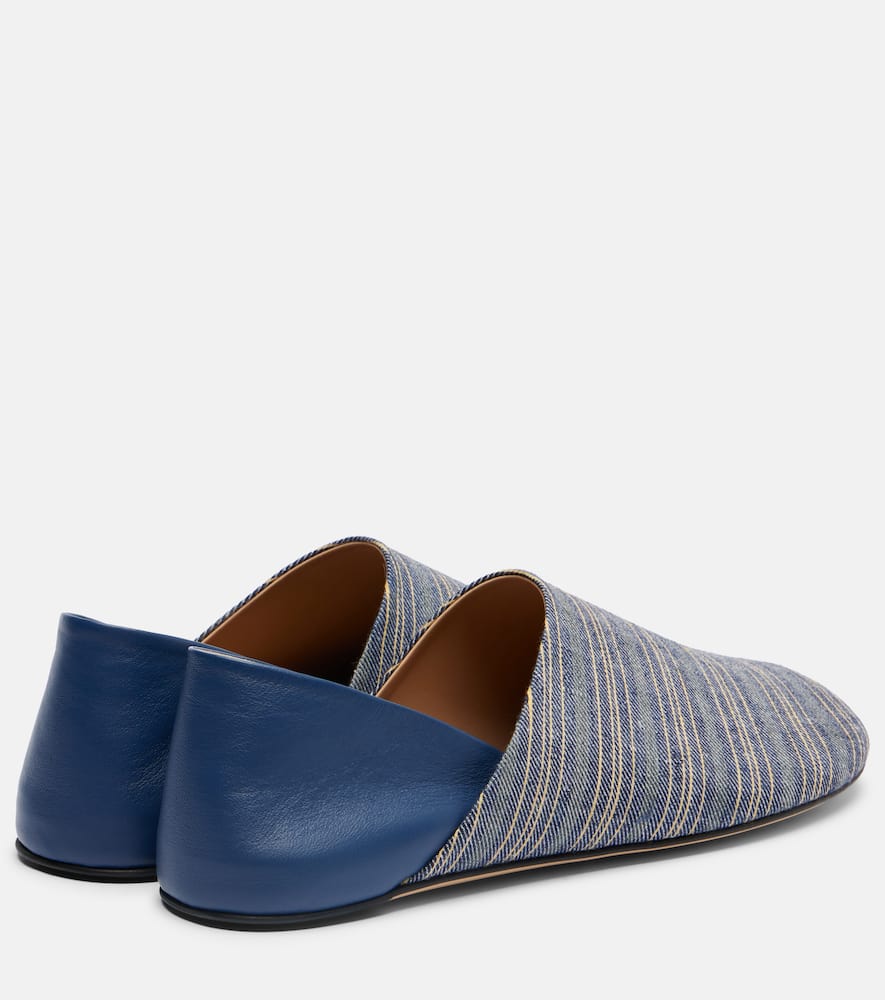 Leather-trimmed slip-on shoes