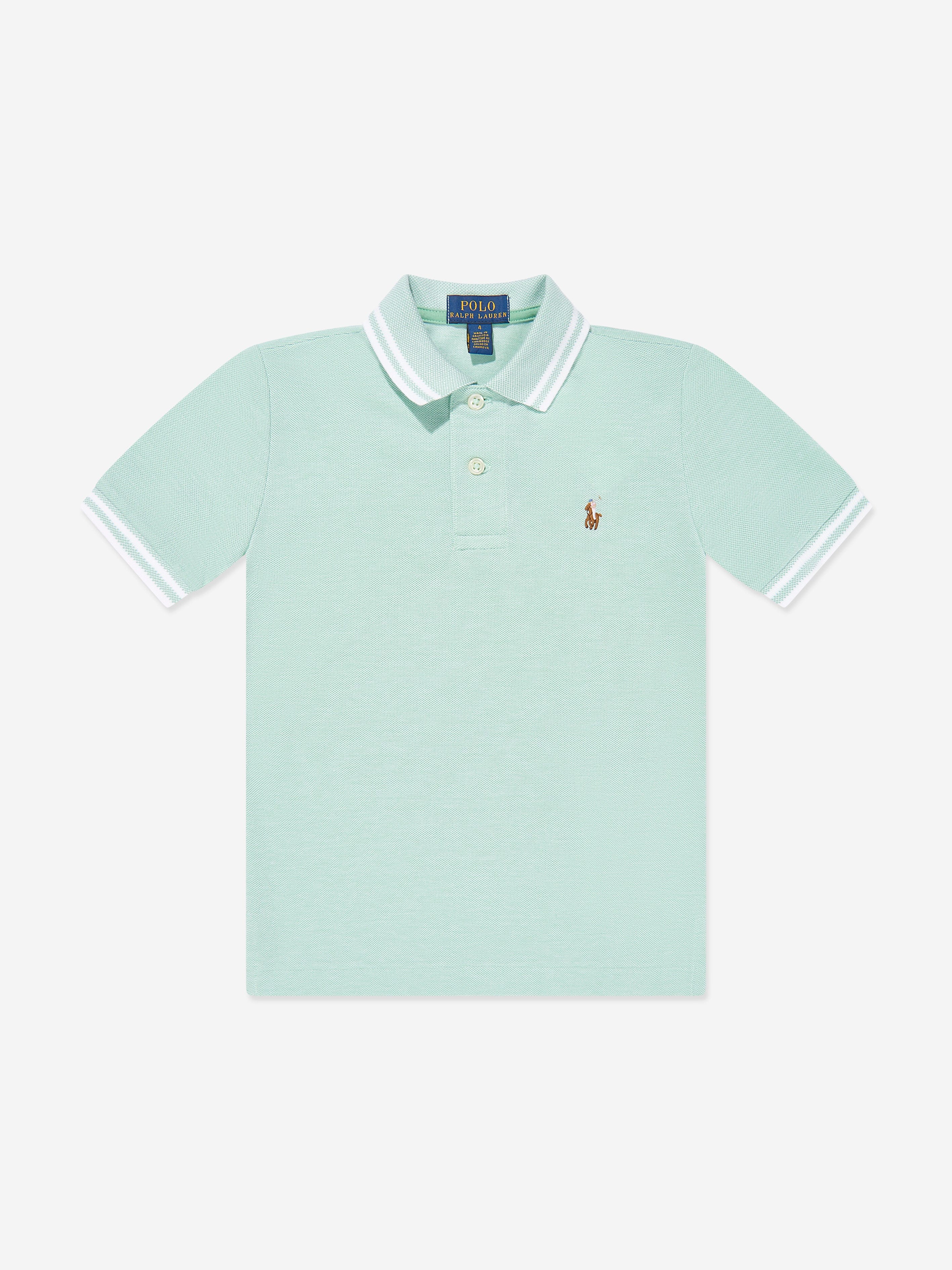 Ralph Lauren Boys Logo Polo Shirt in Green US 2 - UK 1.5 Yrs