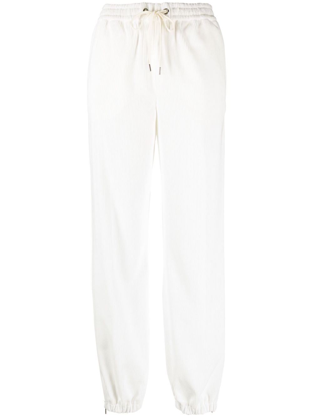 Tapered corduroy track pants - White