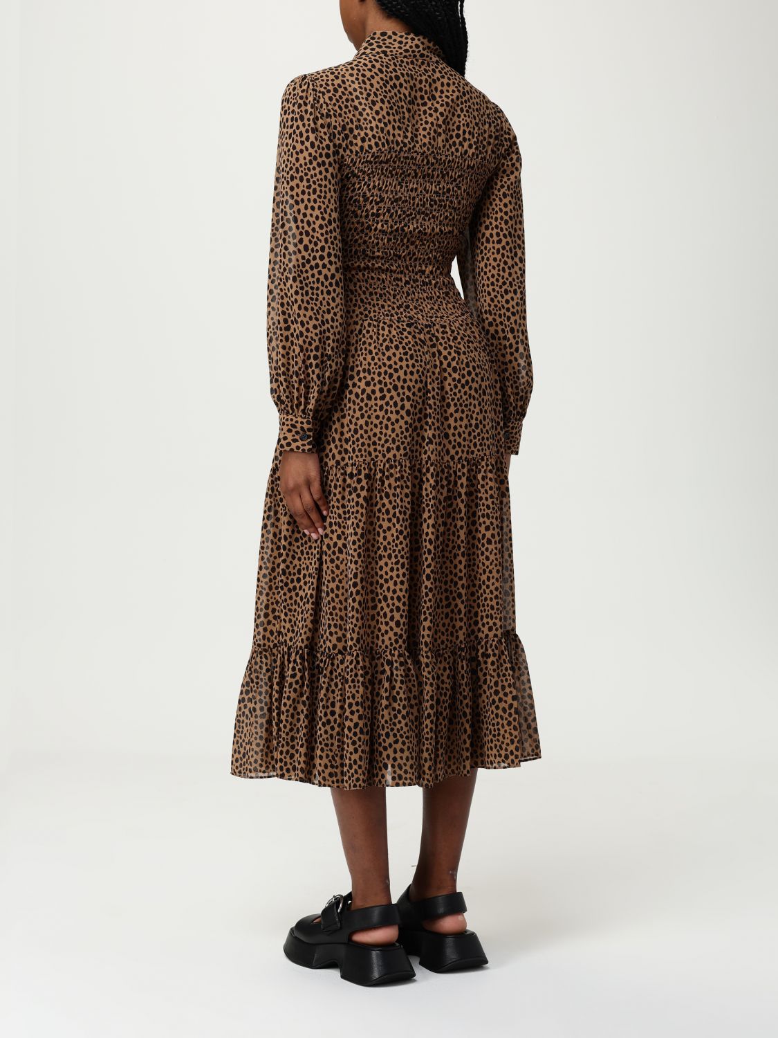 Cheetah-print midi dress - Brown