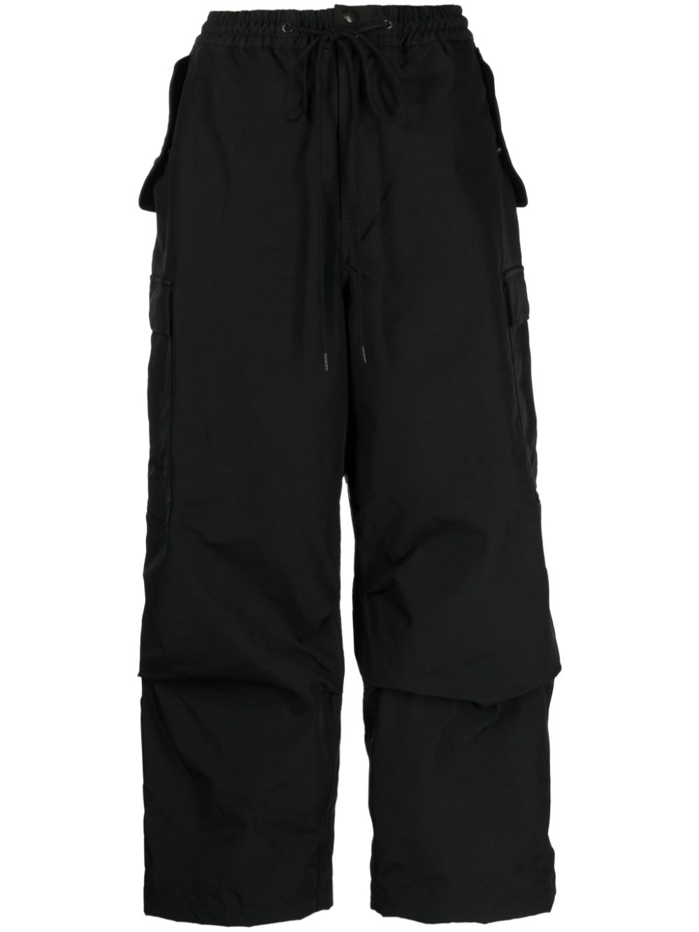 Straight-leg cargo trousers - Black