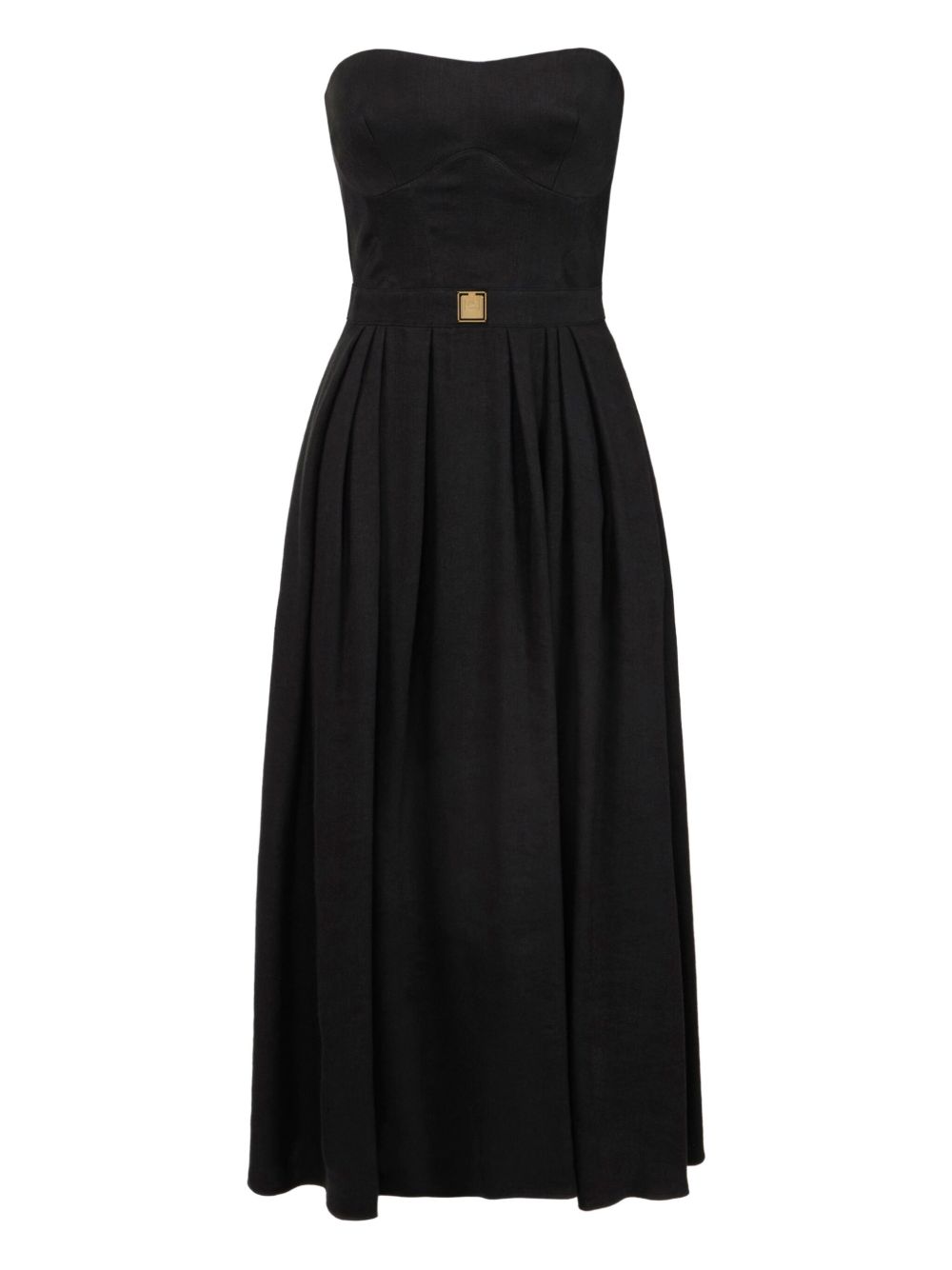 Strapless pleated dress - Black