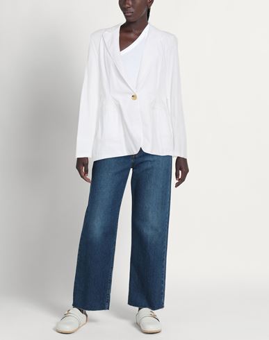 Woman Blazer White Size M Cotton