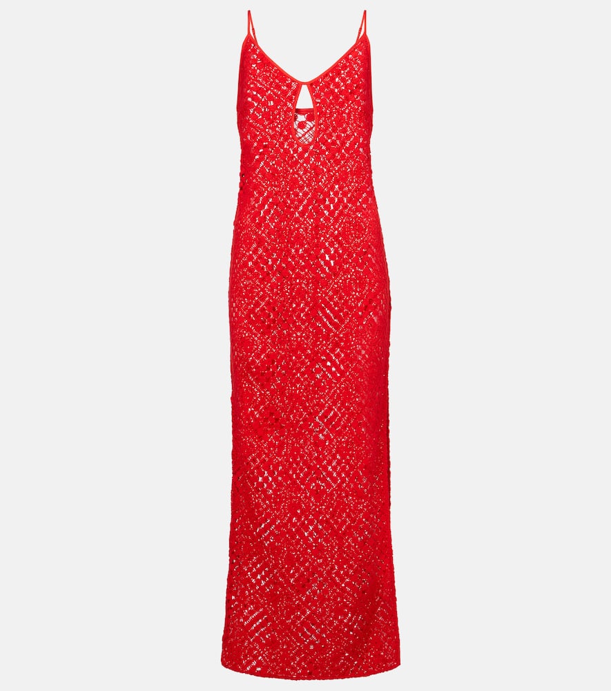 Rayure crochet cotton maxi dress