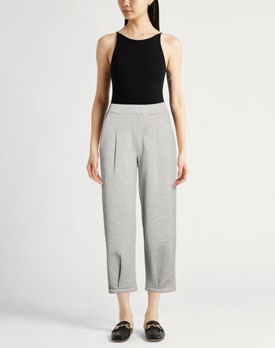 Woman Pants Grey Size M Cotton, Polyester