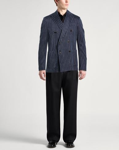Man Blazer Navy Size 36 Cotton, Linen