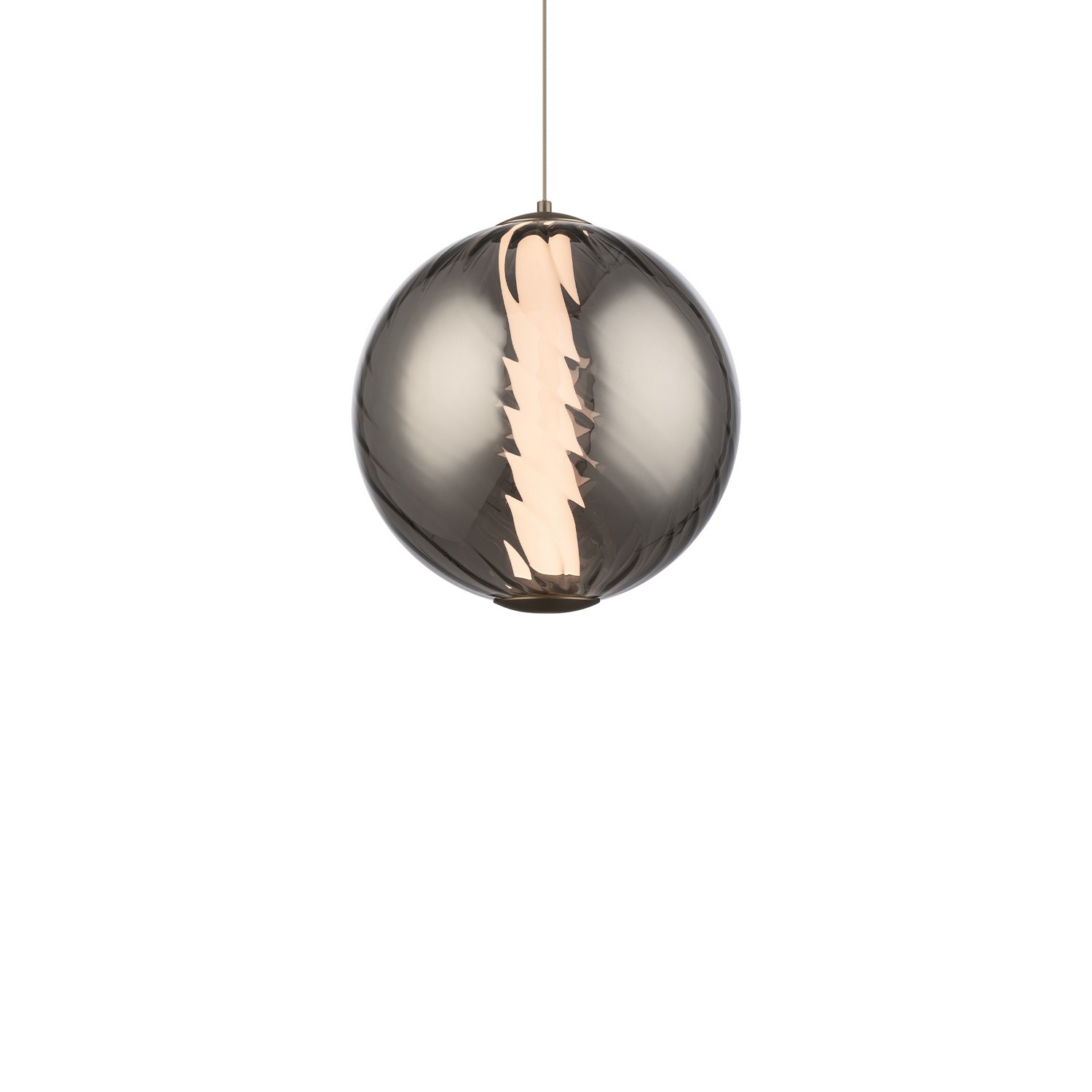 Smoke Glass Brushed Nickel LED Mini Pendant from the Swirly Collection