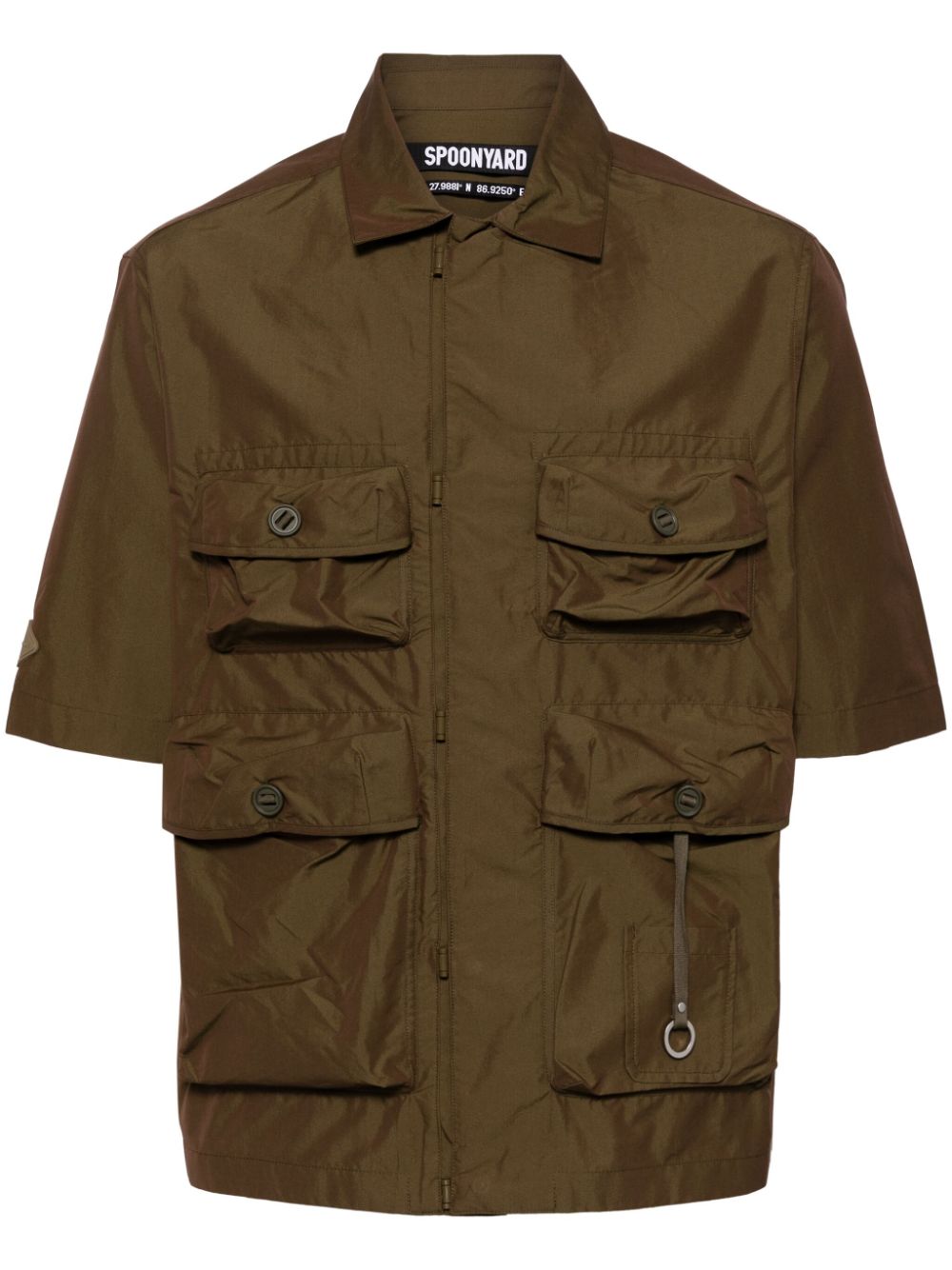 Short-sleeve military shirt - Brown