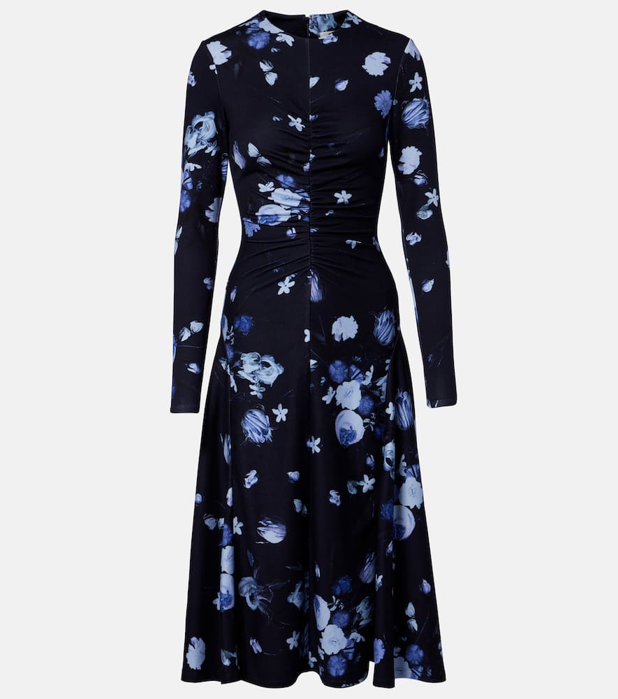 Floral jersey midi dress