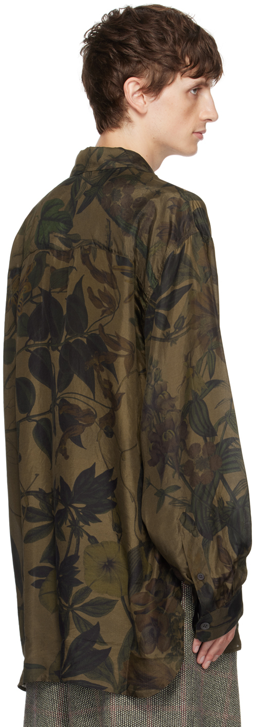 브라운 프린트 셔츠