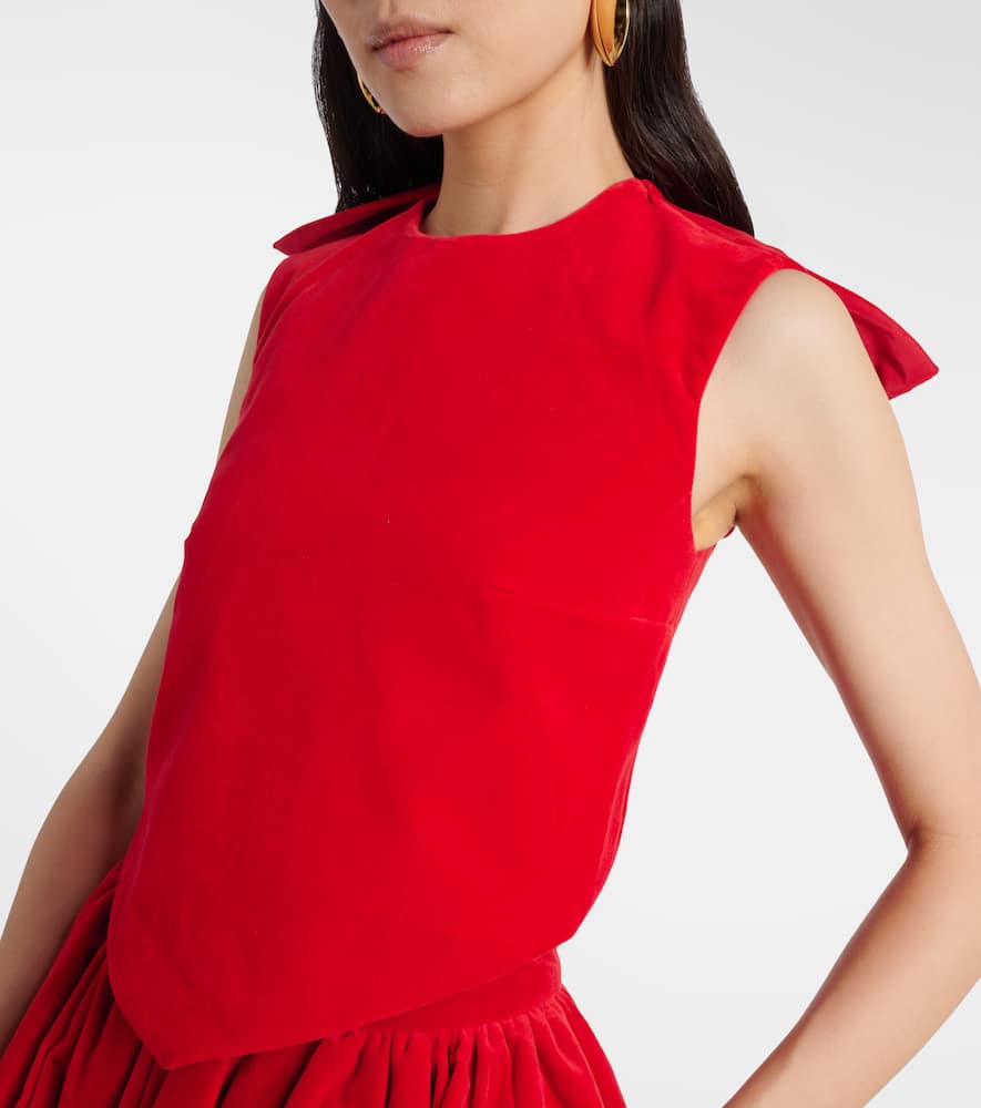 Cotton velvet crop top